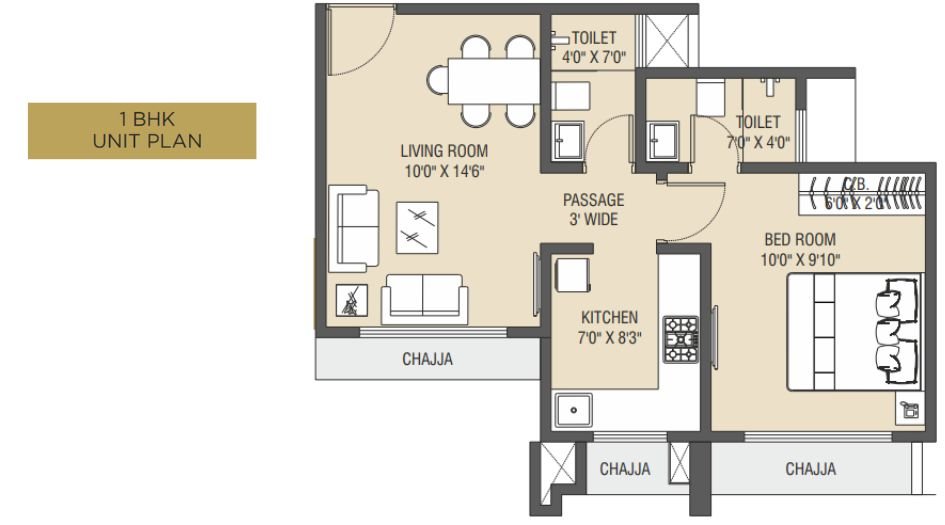 Chirag-Cascade-Avenue-1-BHK-Unit-Plan